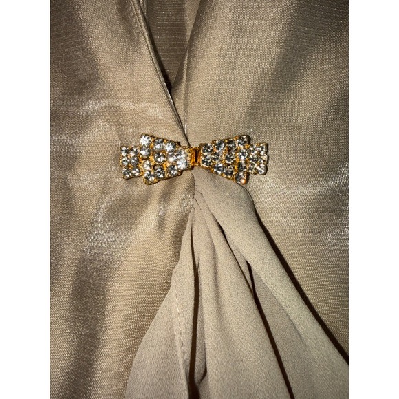 VTG Alex Evenings 2pc Gown Women's 8/10 Gold Mother of the Bride Maxi Rhinestone - Picture 9 of 9